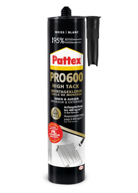 Henkel Pattex PRO600 Montagekleber weiß 440g Henkel Pattex PRO600 Montagekleber weiß 440g